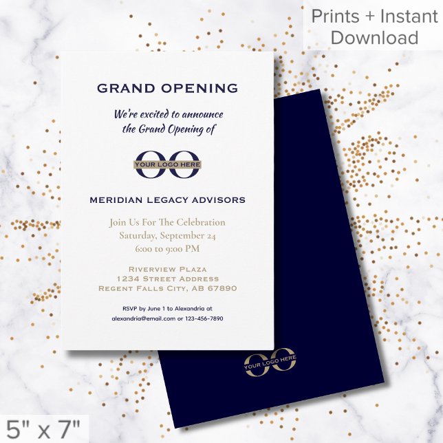 Simple Grand Opening Invitation with Logo (Creator Uploaded)