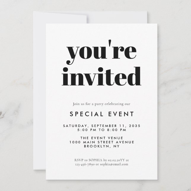 Simple Grand Opening Special Event Business Launch Invitation (Front)
