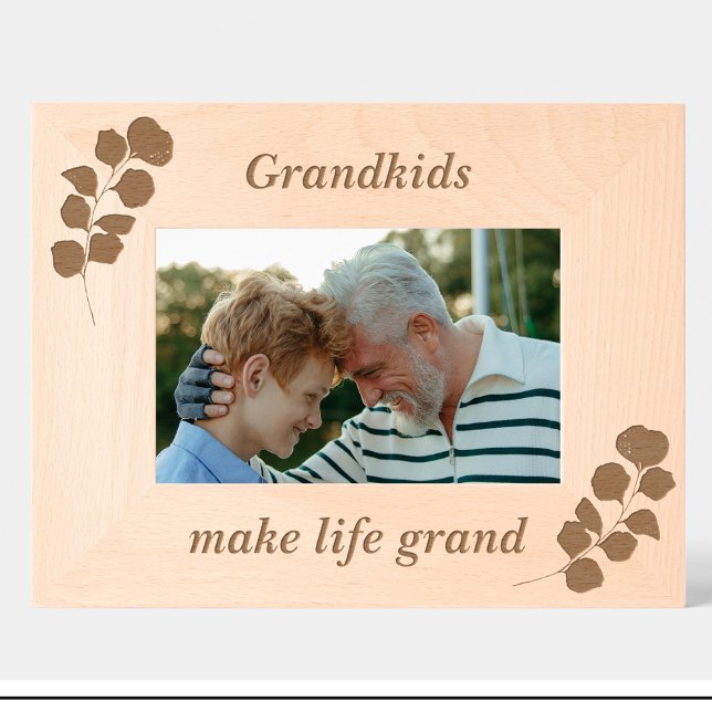 Simple Grandma Flowers Custom Wood Picture Frames (Creator Uploaded)