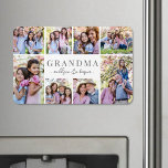 Simple Grandma Photo Collage Magnet<br><div class="desc">Personalised "Grandma" Photo Magnet with Collage Layout. This simple and elegant large photo magnet is a meaningful way to showcase cherished memories. The design features space for eight photos, arranged in a border around the edges while keeping the focus on the thoughtful message in the centre. In the middle, "Grandma"...</div>