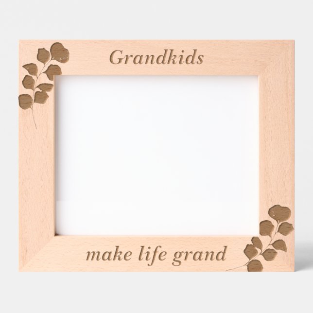 Simple Grandpa Flowers Custom Wood Picture Frames (Front)