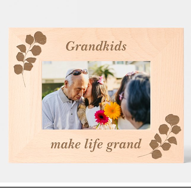 Simple Grandpa Flowers Custom Wood Picture Frames (Creator Uploaded)