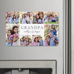 Simple Grandpa Photo Collage Magnet<br><div class="desc">Personalised "Grandpa" Large Photo Magnet with Collage. This simple and elegant photo magnet is a meaningful way to showcase cherished memories. The design features space for eight photos, arranged in a border around the edges while keeping the focus on the thoughtful message in the centre. At the centre, "Grandpa" is...</div>
