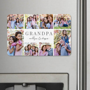 Simple Grandpa Photo Collage Magnet