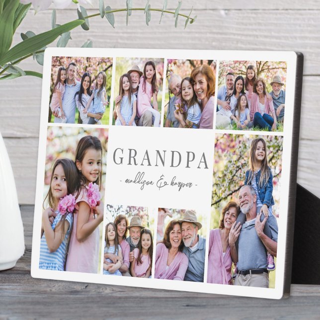 Simple Grandpa Photo Collage Plaque (Simple Grandpa Photo Collage plaque)