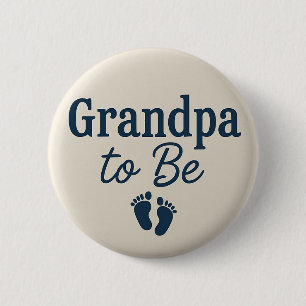 Simple Grandpa to be baby feet  6 Cm Round Badge