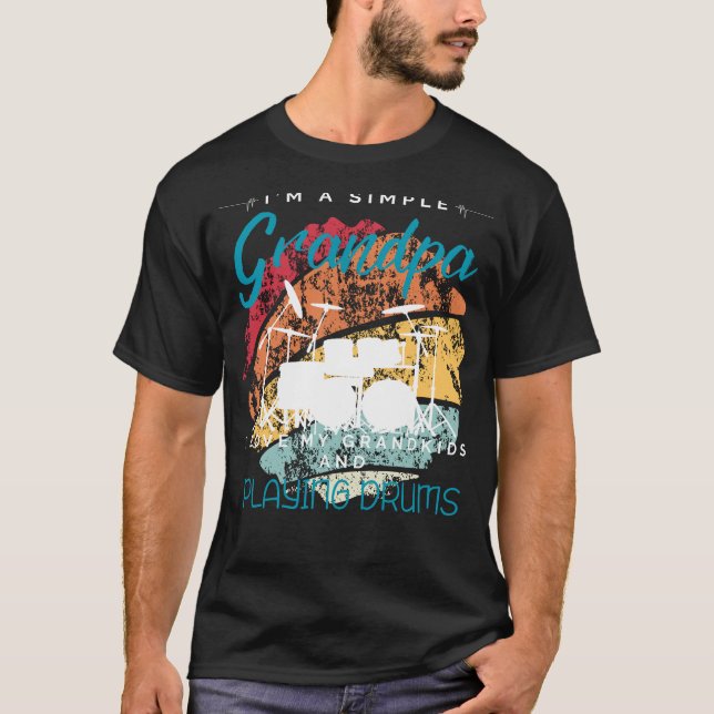 Simple Grandpas Drumming Love - Fun Tee for Grandk (Front)