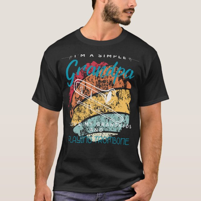 Simple Grandpas Trombone Jam - Whimsical Tee for G (Front)