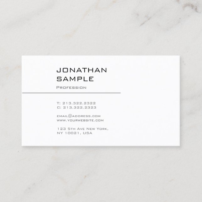 Simple Graphic Design Elegant Professional Plain Business Card (Front)