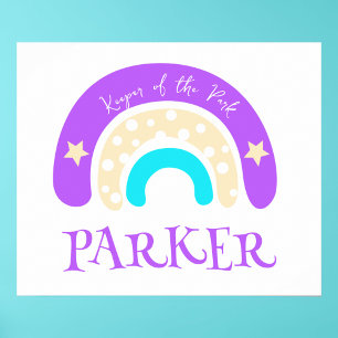 Simple graphic funky rainbow nursery name meaning poster