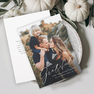 Simple Grateful For The Little Things Thanksgiving Holiday Card