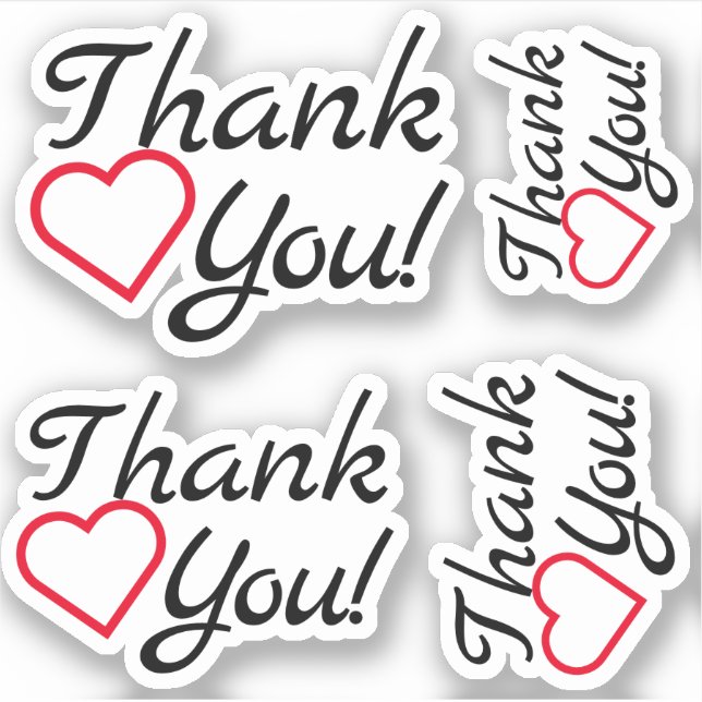 Simple, Grateful "Thank You!" Stickers (Front)