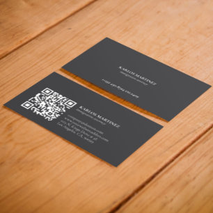 Simple Gray & White Immigration Attorney QR code Business Card