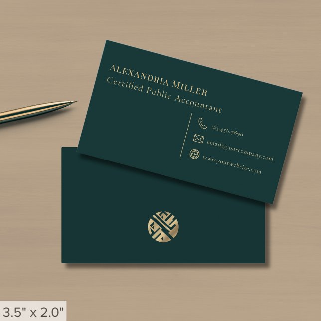 Simple Green Accountant CPA Business Card (Creator Uploaded)