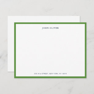 Simple Green and Navy Formal Note Card