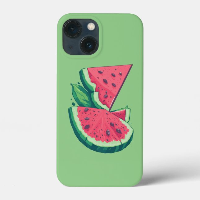 Simple Green and Pink Watermelon Fresh Fruit Case-Mate iPhone Case (Back)