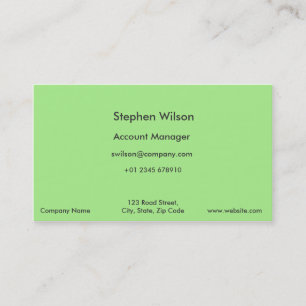 Simple Green Business Cards Single Colour