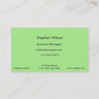 Simple Green Business Cards Single Colour