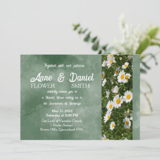 Simple Green Catholic Wedding Invitation