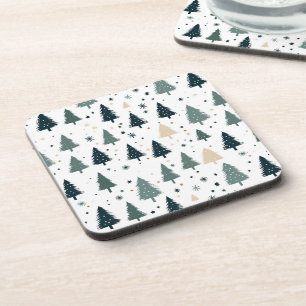 Simple Green Christmas Tree Coaster