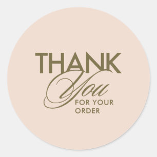 Simple Green Customer Thank You Script Classic Round Sticker
