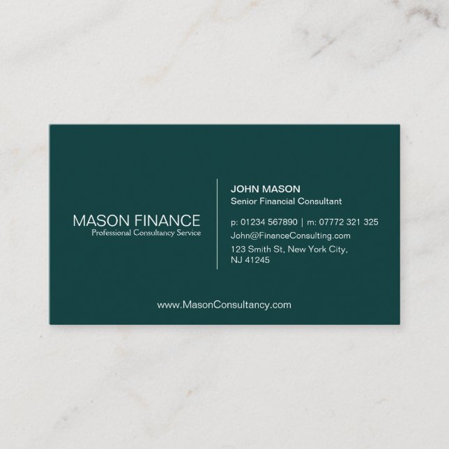 Simple Green Customisable Business Card Template (Front)