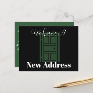 Simple Green Door New Home Address Announcement  Postcard
