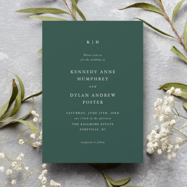 Simple Green Elegant Wedding Invitation (Creator Uploaded)