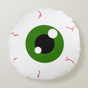 Simple Green Eyeball Round Cushion