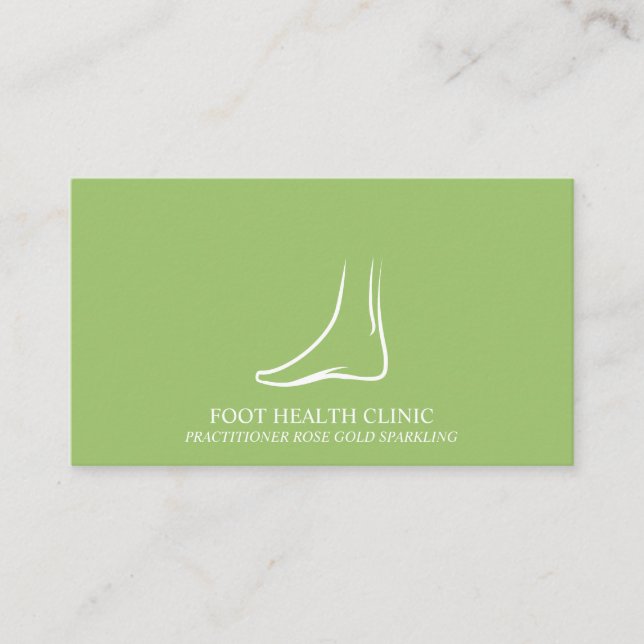 Simple Green Foot Cares Podiatry Practioner Doctor Business Card (Front)