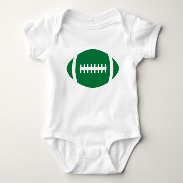 Simple Green Football Baby Customisable Body Suit Bodysuit (Front)