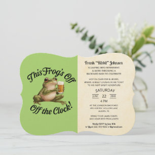 Simple Green Frog Retirement Party Invitation