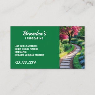Simple Green Garden Path Landscaping Business Card