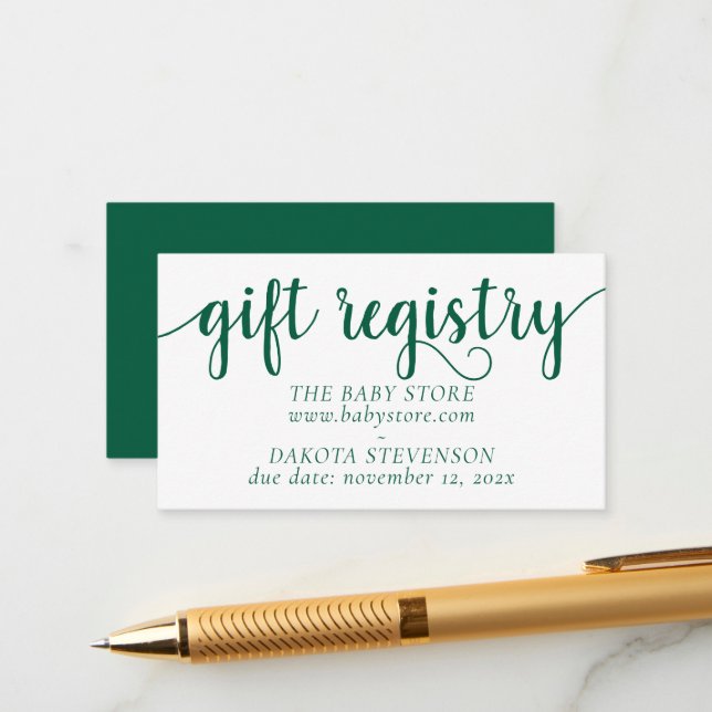 Simple Green Gift Registry | Sour Apple Any Event Enclosure Card (Front/Back In Situ)