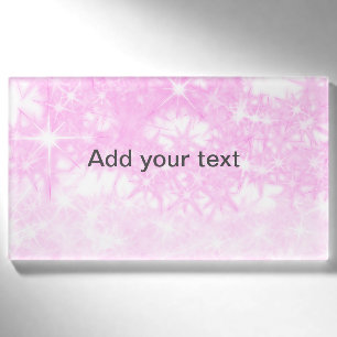 Simple green glitter sparkle stars add your text name tag