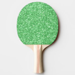 Simple Green Glitter Texture Print Monogram Ping Pong Paddle