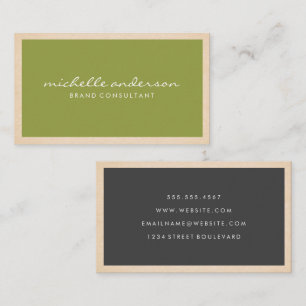 Simple Green Grey Sleek Business Card