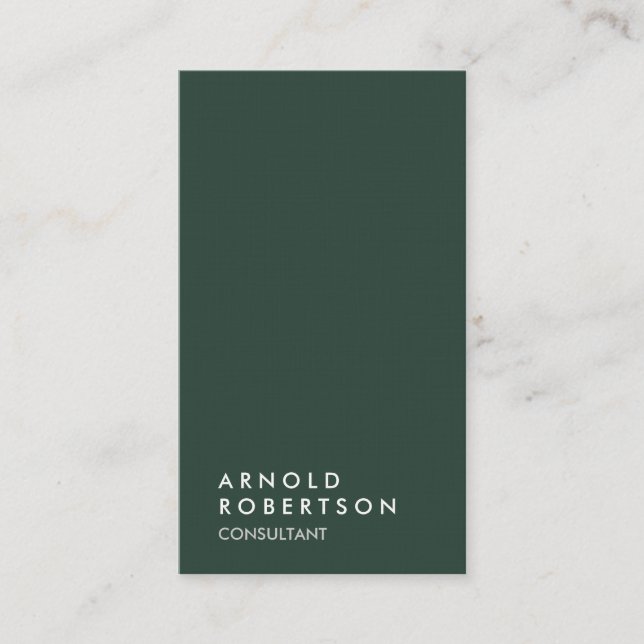 Simple Green Grey Trendy Modern Minimalist Business Card (Front)