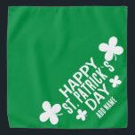 Simple green Happy St. Patrick`s day typography Bandana<br><div class="desc">A cute green bandanna with simple typography that says Happy St. Patrick's Day is the ideal bandanna for St. Patrick's Day. It is also ideal as a gift for all pet lovers,  dog lovers,  cat lovers. Write your pet's name and feel lucky.</div>