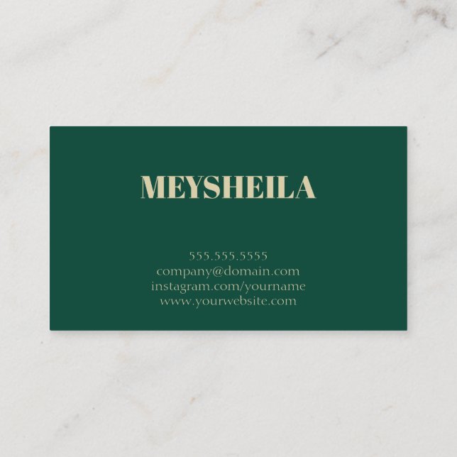 Simple Green Impression Business Card (Back)