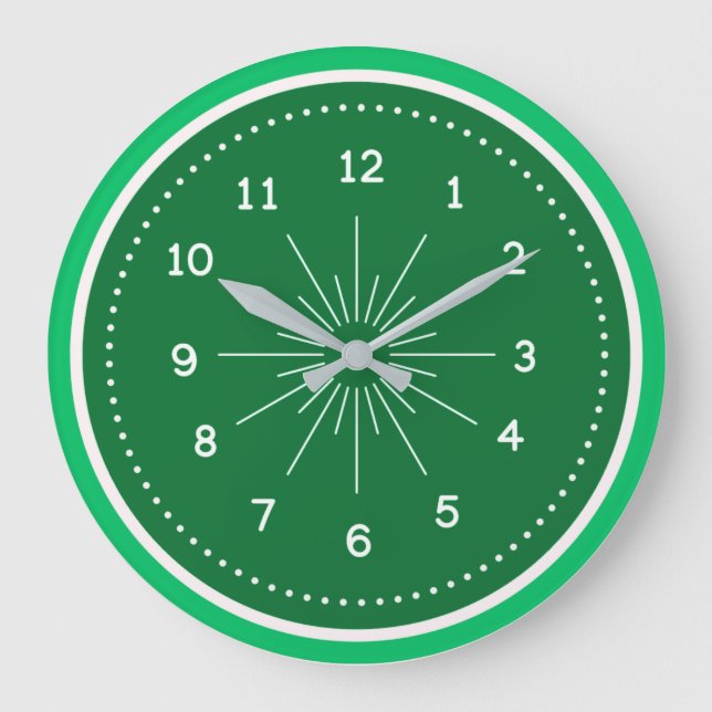 Simple green large clock (Front)