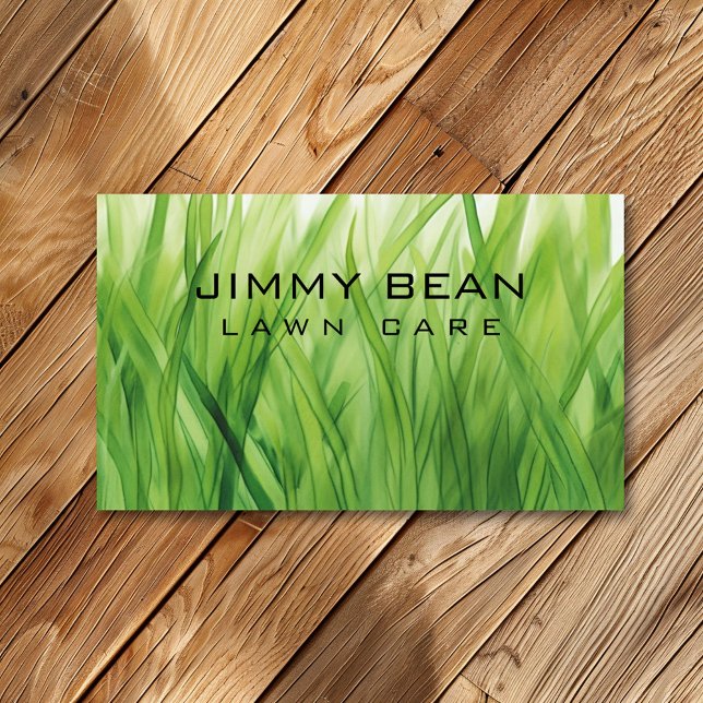 Simple Green Lawn Care Grass Cutting Service Business Card (Creator Uploaded)