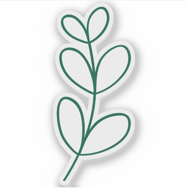 Simple Green Leaf Line Art (Front)