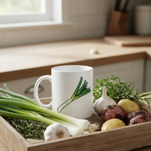 Simple Green Leek Vegetable Coffee Mug