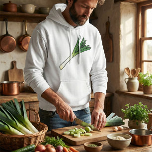 Simple Green Leek Vegetable Hoodie