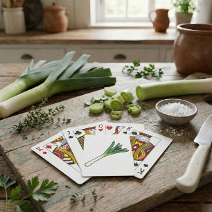 Simple Green Leek Vegetable Playing Cards