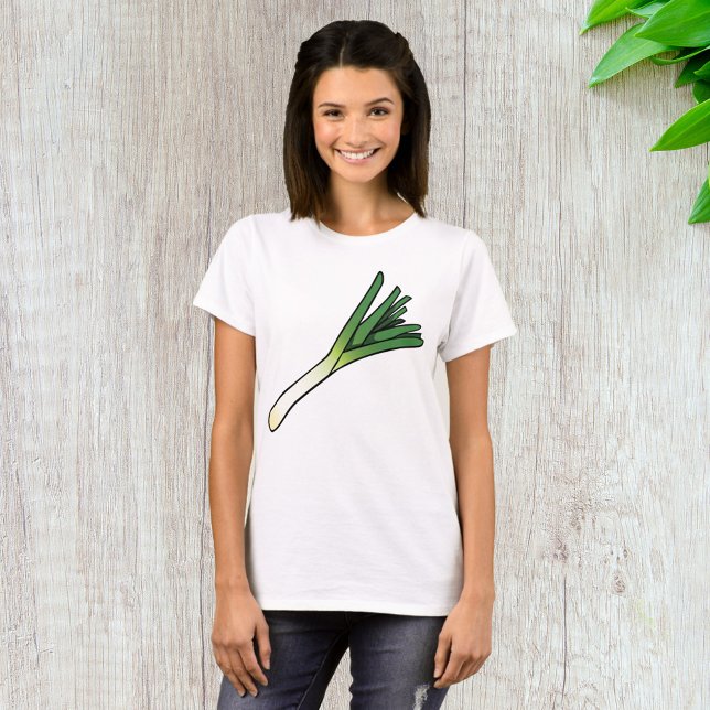 Simple Green Leek Vegetable T-Shirt (Creator Uploaded)