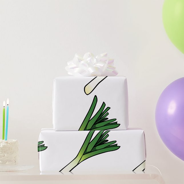Simple Green Leek Vegetable Wrapping Paper (Creator Uploaded)