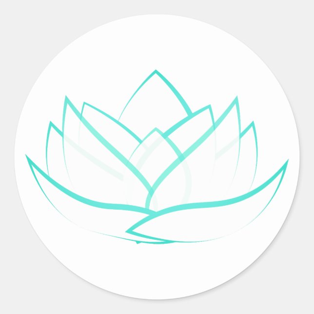 Simple Green Lotus Flower Sticker (Front)