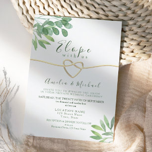 Simple Green Micro Wedding Invitation